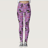 Heksenhoed Sinterklaas Snoep Paarse Leggings (Voorkant)