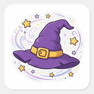 Heksenhoed Sterren Cute Halloween Sticker