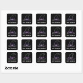 Heksenhoed voor Halloween Met Paarse Tekst en Aang Vierkante Sticker (Vel)