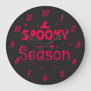 Heksenhoed voor Spokenseizoen Halloween Wandklok