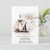 Heksenhoed Wijn Rozen Kostuums & Cocktail Hallowee Kaart (Staand voorkant)