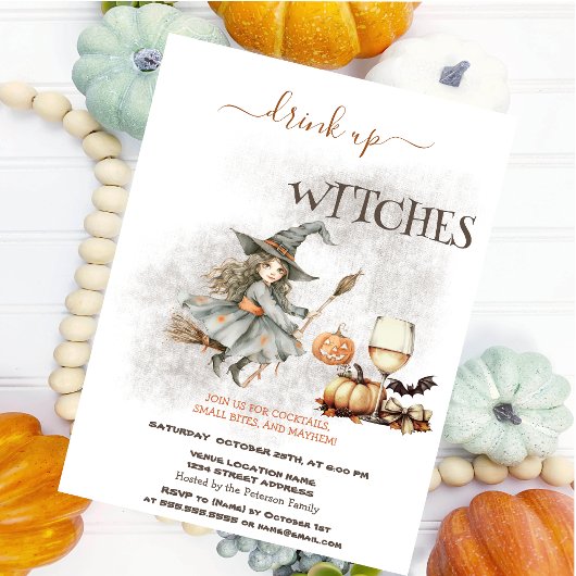Heksenhoed Wijnpompoen Halloween Kaart