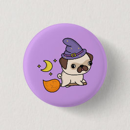 Heksenhond Halloween Ronde Button 3,2 Cm