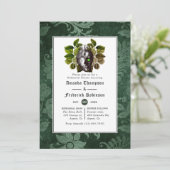 Heksenhout Gotische huwelijksrepetitie diner Kaart (Staand voorkant)