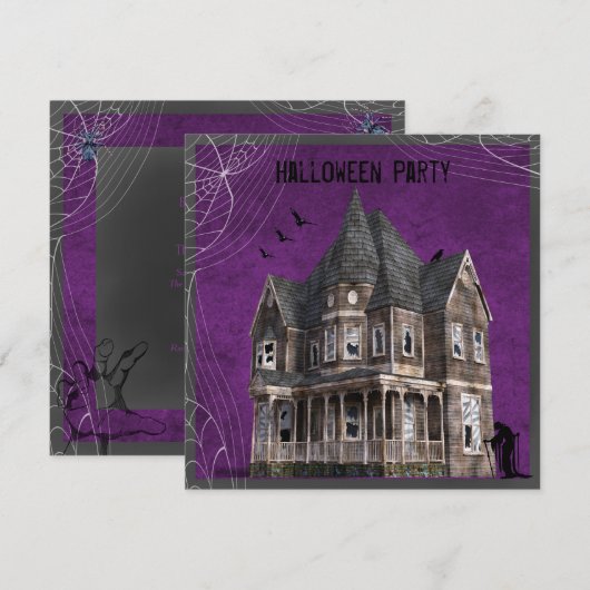 Heksenhuis Halloween Kaart (Voorkant / Achterkant)