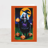 Heksenkaart voor Halloween Feestdagen Kaart (Voorkant)