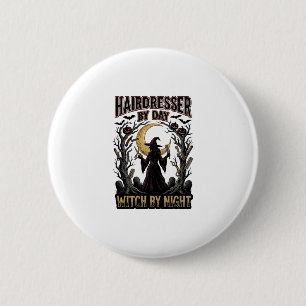 Heksenkapsalon Halloween Kapsalon overdag Design_ Ronde Button 5,7 Cm