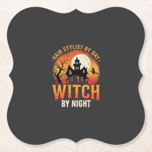 Heksenkapselstylist Halloween Vintage Ontwerp_1 Kartonnen Onderzetters