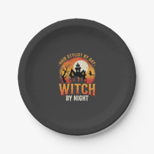 Heksenkapselstylist Halloween Vintage Ontwerp_1 Papieren Bordje