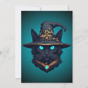 Heksenkat Cyberpunk Mecha Halloween Neon Zonnebril Kaart
