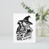 Heksenkat en schedels Wicked Briefkaart (Staand voorkant)