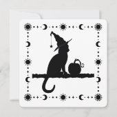 Heksenkat Halloween Feest Uitnodiging (Voorkant)