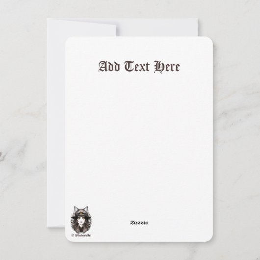 Heksenkat Halloween Griezeld Griezige Cute Portret Feestdagenkaart (Achterkant)