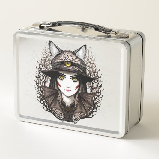 Heksenkat Halloween griezelig Schattige portret (Achterkant)