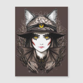 Heksenkat Halloween griezelig Schattige portret (Voorkant)