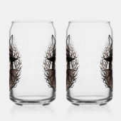 Heksenkat Halloween griezelig Schattige portret Blikvorm Glas (Links)