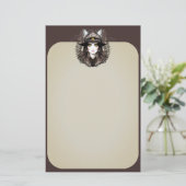 Heksenkat Halloween griezelig Schattige portret Briefpapier (Staand voorkant)