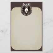 Heksenkat Halloween griezelig Schattige portret Briefpapier (Voorkant)