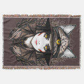 Heksenkat Halloween griezelig Schattige portret Deken (Voorkant)