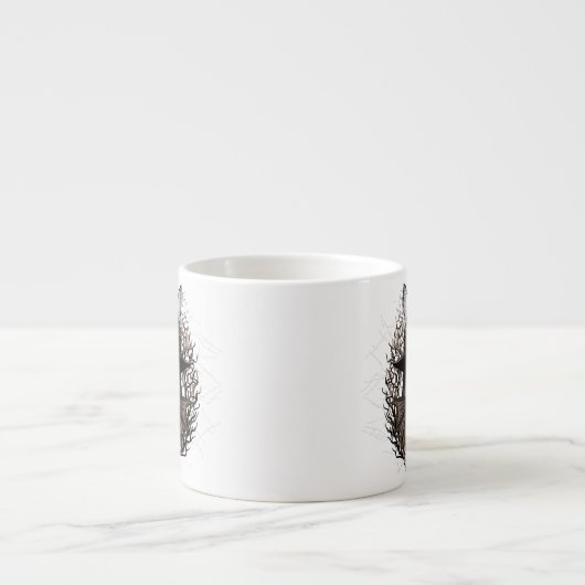 Heksenkat Halloween griezelig Schattige portret Espresso Kop (Voorkant)