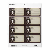 Heksenkat Halloween griezelig Schattige portret Etiket (Full Sheet)