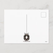 Heksenkat Halloween griezelig Schattige portret Feestdagenkaart (Achterkant)