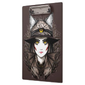 Heksenkat Halloween griezelig Schattige portret Klembord (Links)