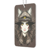 Heksenkat Halloween griezelig Schattige portret Luchtverfrisser (Links)