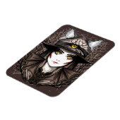 Heksenkat Halloween griezelig Schattige portret Magneet (Linkerzijde)