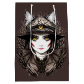 Heksenkat Halloween griezelig Schattige portret Medium Cadeauzakje (Achterkant)