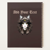 Heksenkat Halloween griezelig Schattige portret Planner (Achterkant)