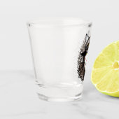 Heksenkat Halloween griezelig Schattige portret Shot Glas (Links)
