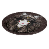 Heksenkat Halloween griezelig Schattige portret Snijplank (Hoek)