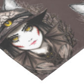 Heksenkat Halloween griezelig Schattige portret Tafelkleed (Gekanteld)