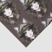 Heksenkat Halloween griezelig Schattige portret Tissuepapier (Detail)