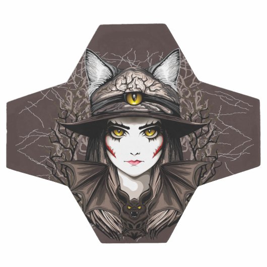 Heksenkat Halloween griezelig Schattige portret Voetbal (Enkel)