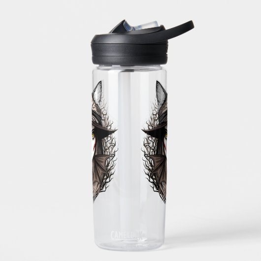 Heksenkat Halloween griezelig Schattige portret Waterfles (Links)