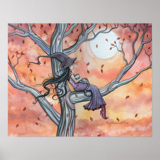 Heksenkat Herfst Poster door Molly Harrison (Voorkant)