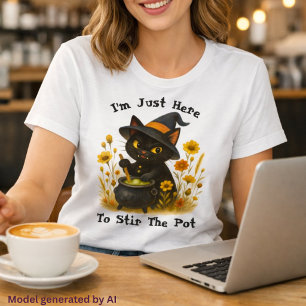 Heksenkat - Ik ben hier alleen om de boel wat op t T-shirt