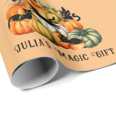 Heksenkat Jack O lantaarn Halloween Magic Gifts Cadeaupapier (Rol Hoek)
