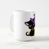 Heksenkat Magisch Ontwerp Koffiemok (Voorkant links)