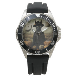 Heksenkat met pompoenen horloge