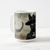 Heksenkat met pompoenen koffiemok (Voorkant links)
