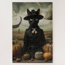 Heksenkat met pompoenen legpuzzel