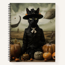 Heksenkat met pompoenen notitieboek
