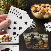 Heksenkat met pompoenen  pokerkaarten (Insitu)