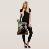 Heksenkat met pompoenen tote bag (Op model)