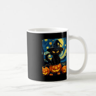 Heksenkat Sterrennacht Van Gogh Retro Halloween Ca Koffiemok
