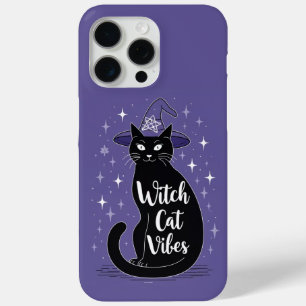 Heksenkat Vibe Paars Halloween iPhone 15 Pro Max Hoesje
