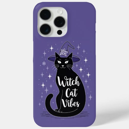 Heksenkat Vibe Paars Halloween iPhone 15 Case-Mate iPhone Case (Achterkant)